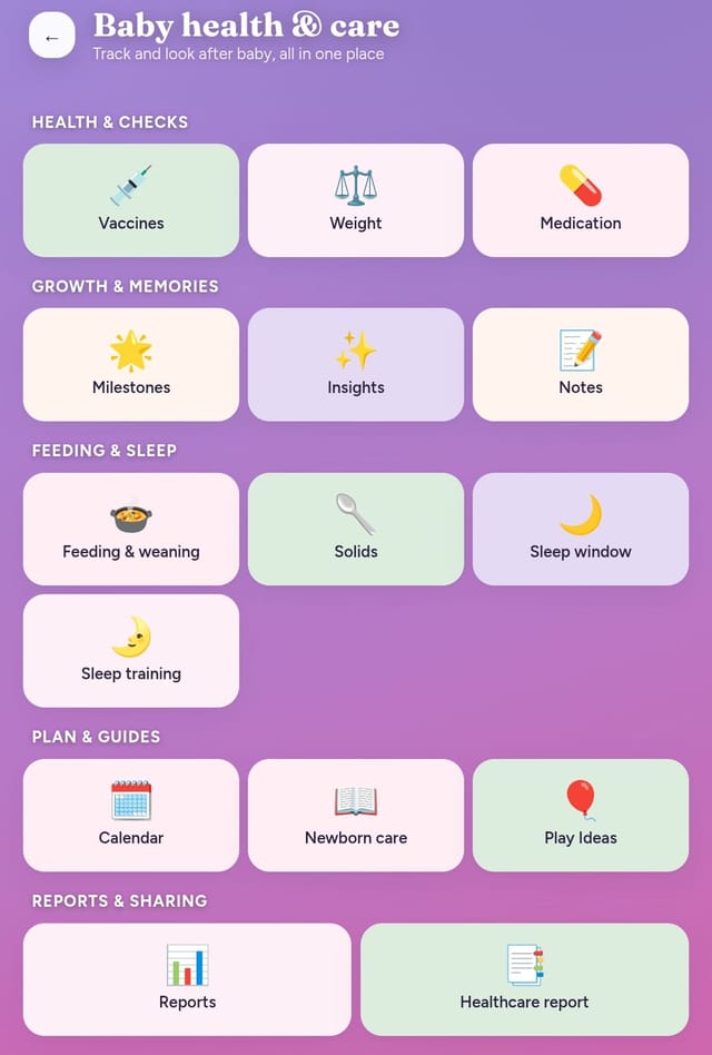 Lullagram baby health and care hub with vaccines, weight, milestones and more